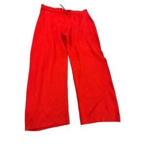 Universal Thread Women Red Knit Wide Leg Lounge Pants XL Drawstring Pockets